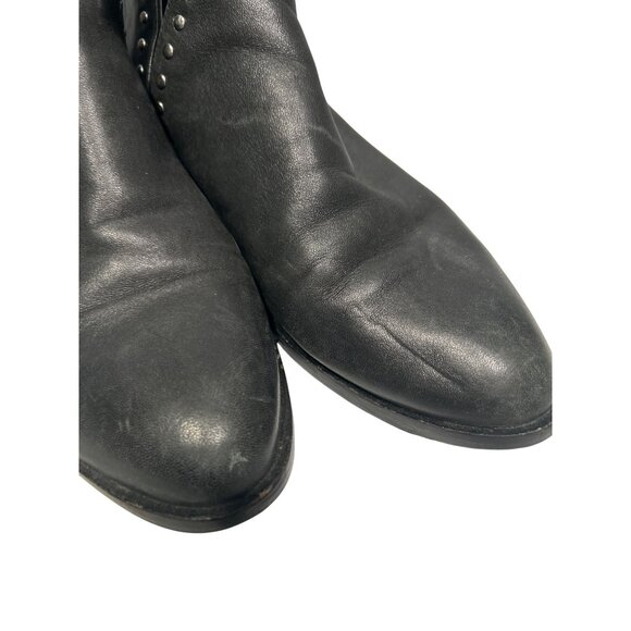 Steve Madden Black Leather Studded Ankle Boots With Zippers Womens Size 9.5M - Picture 2 of 7